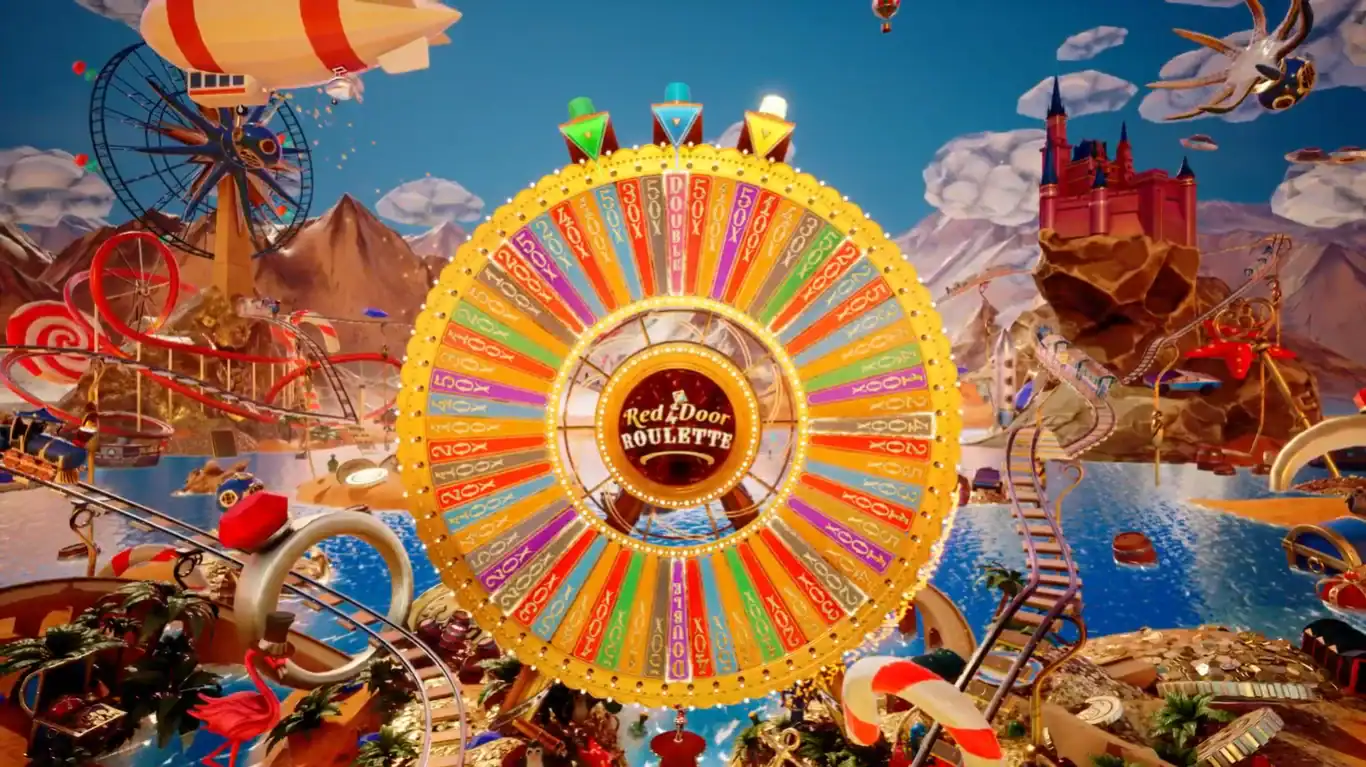 Red Door Roulette bonus rueda Crazy Time 64 segmentos
